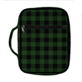 Green And Black Buffalo Plaid Print Front Pocket Bible Bag