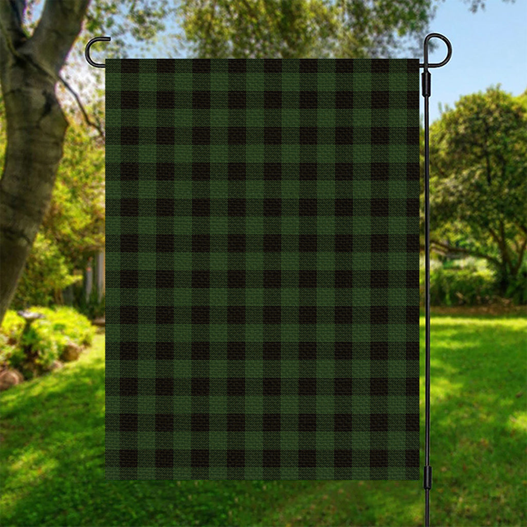 Green And Black Buffalo Plaid Print Garden Flag