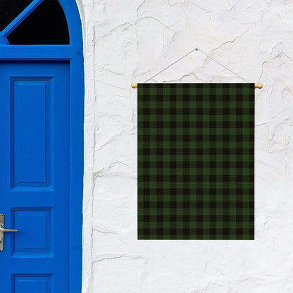 Green And Black Buffalo Plaid Print Garden Flag