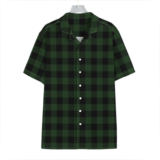 Green And Black Buffalo Plaid Print Hawaiian Shirt