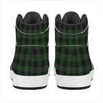 Green And Black Buffalo Plaid Print High Top Leather Sneakers