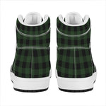 Green And Black Buffalo Plaid Print High Top Leather Sneakers