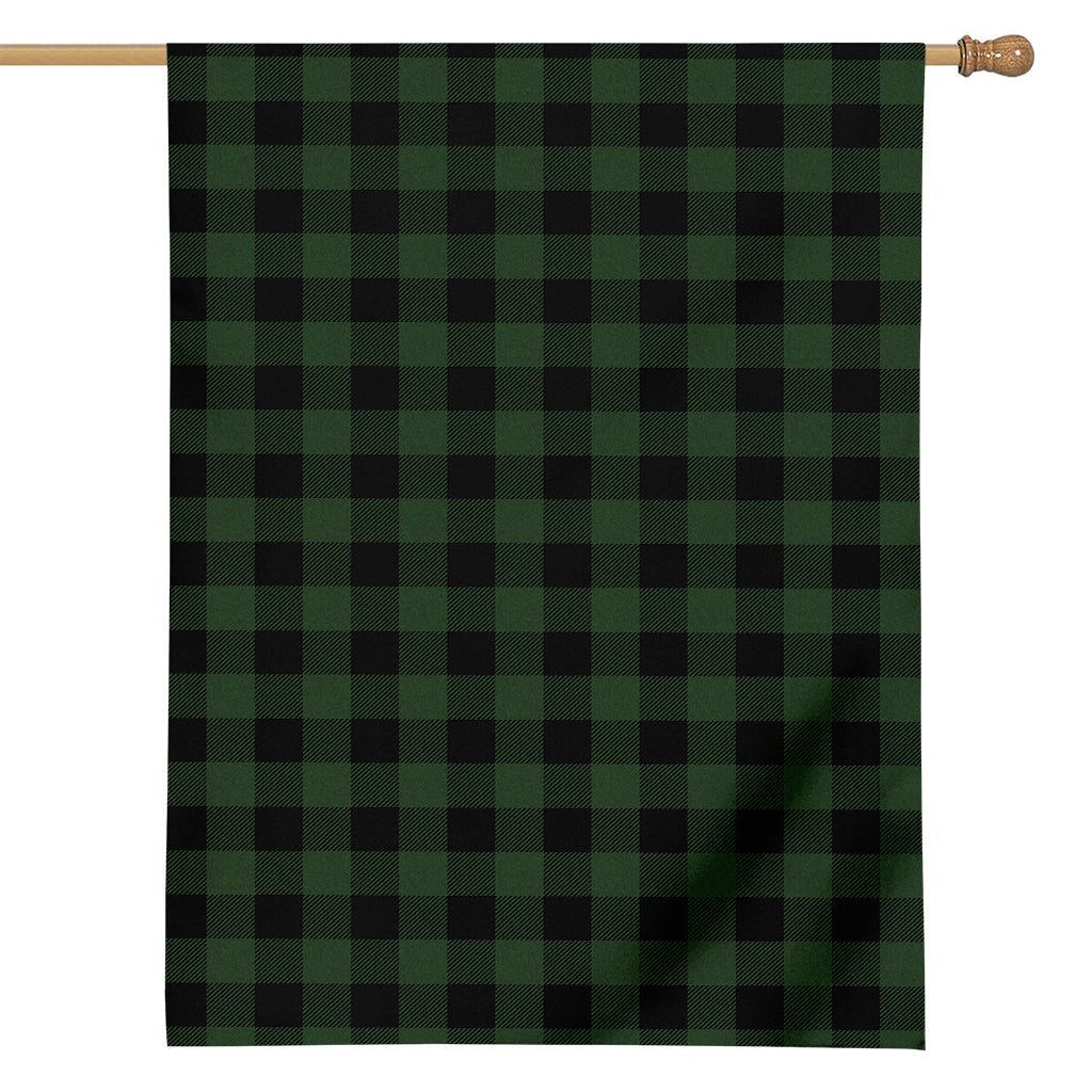 Green And Black Buffalo Plaid Print House Flag