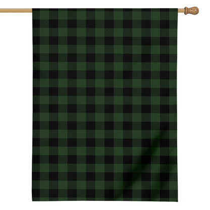 Green And Black Buffalo Plaid Print House Flag