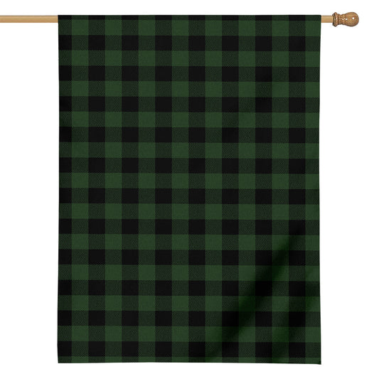 Green And Black Buffalo Plaid Print House Flag