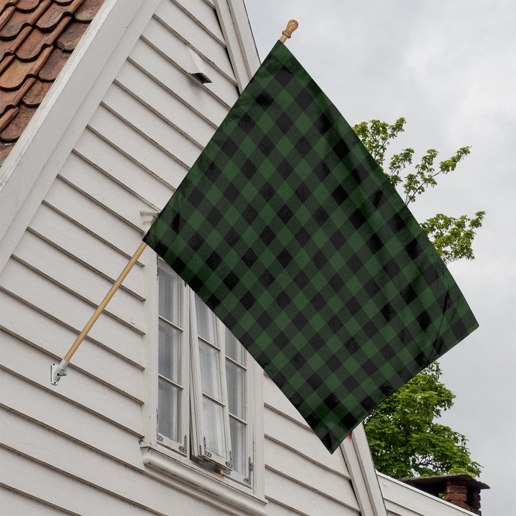 Green And Black Buffalo Plaid Print House Flag