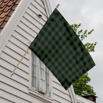 Green And Black Buffalo Plaid Print House Flag