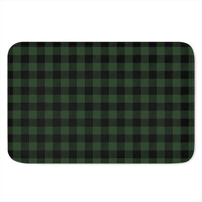 Green And Black Buffalo Plaid Print Indoor Door Mat