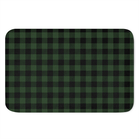 Green And Black Buffalo Plaid Print Indoor Door Mat