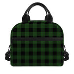 Green And Black Buffalo Plaid Print Insulated Lunch Bag
