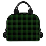 Green And Black Buffalo Plaid Print Insulated Lunch Bag