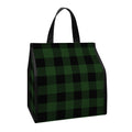 Green And Black Buffalo Plaid Print Insulated Lunch Tote