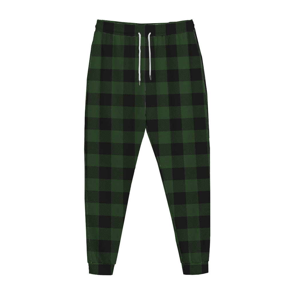 Green And Black Buffalo Plaid Print Jogger Pants