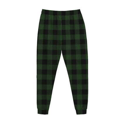 Green And Black Buffalo Plaid Print Jogger Pants