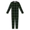 Green And Black Buffalo Plaid Print Jumpsuit