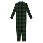 Green And Black Buffalo Plaid Print Jumpsuit