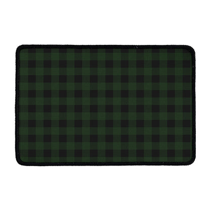 Green And Black Buffalo Plaid Print Kitchen Mat