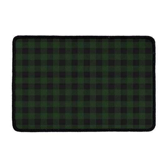 Green And Black Buffalo Plaid Print Kitchen Mat