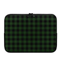 Green And Black Buffalo Plaid Print Laptop Sleeve