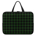 Green And Black Buffalo Plaid Print Laptop Sleeve With Handle