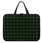 Green And Black Buffalo Plaid Print Laptop Sleeve With Handle