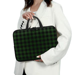Green And Black Buffalo Plaid Print Laptop Sleeve With Handle