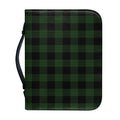 Green And Black Buffalo Plaid Print Leather Bible Cover