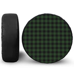 Green And Black Buffalo Plaid Print Leather Spare Tire Cover