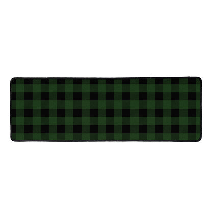 Green And Black Buffalo Plaid Print Long Kitchen Mat