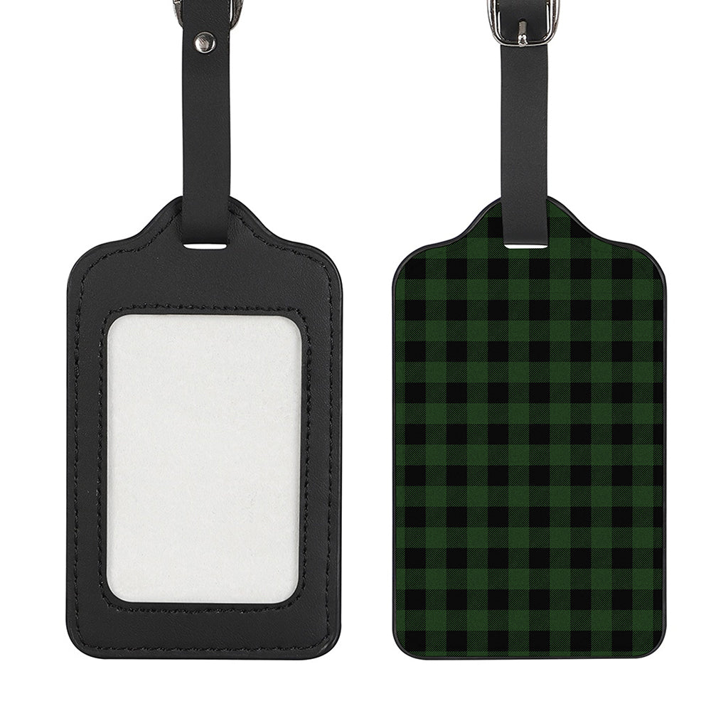 Green And Black Buffalo Plaid Print Luggage Tag