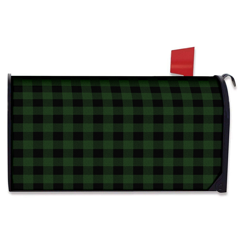 Green And Black Buffalo Plaid Print Mailbox Cover