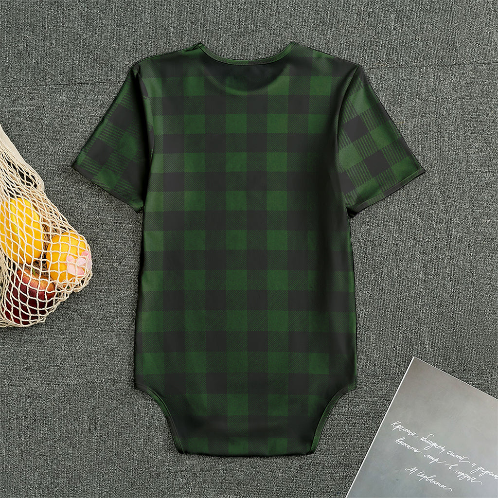 Green And Black Buffalo Plaid Print Men's Bodysuit