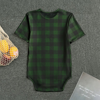Green And Black Buffalo Plaid Print Men's Bodysuit