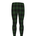 Green And Black Buffalo Plaid Print Men's Leggings