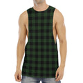 Green And Black Buffalo Plaid Print Men's Muscle Tank Top