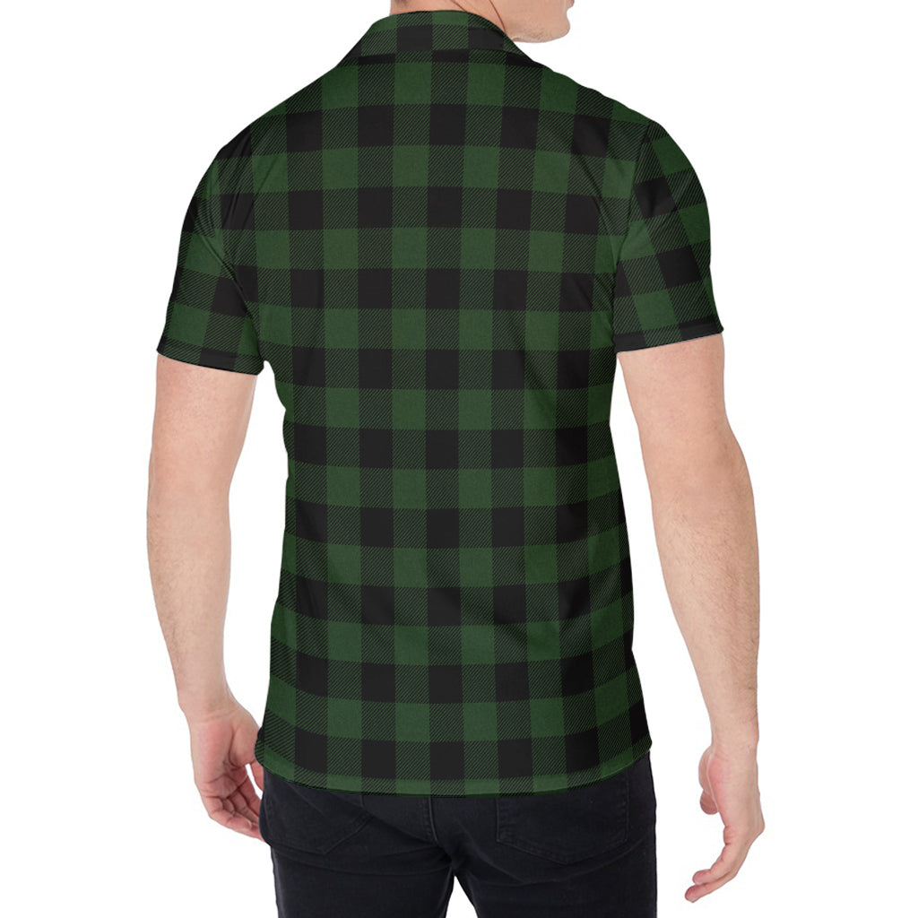 Green And Black Buffalo Plaid Print Men's Shirt