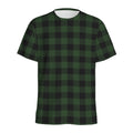 Green And Black Buffalo Plaid Print Men's Athletic T-Shirt