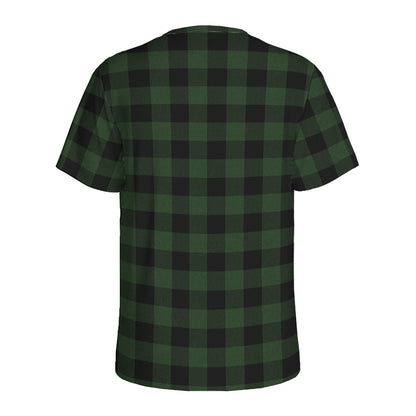 Green And Black Buffalo Plaid Print Men's Sports T-Shirt
