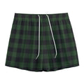 Green And Black Buffalo Plaid Print Mesh Shorts