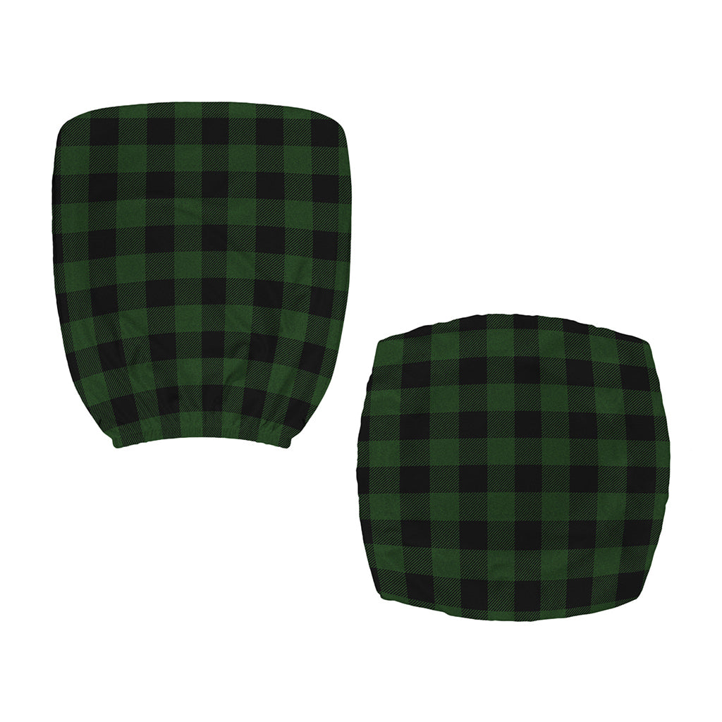 Green And Black Buffalo Plaid Print Office Chair Cover