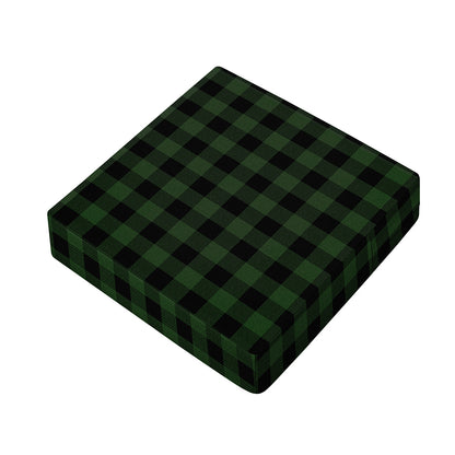 Green And Black Buffalo Plaid Print Outdoor Seat Cushion Cover