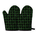 Green And Black Buffalo Plaid Print Oven Mitts