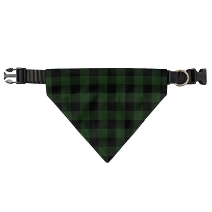 Green And Black Buffalo Plaid Print Over The Collar Dog Bandana