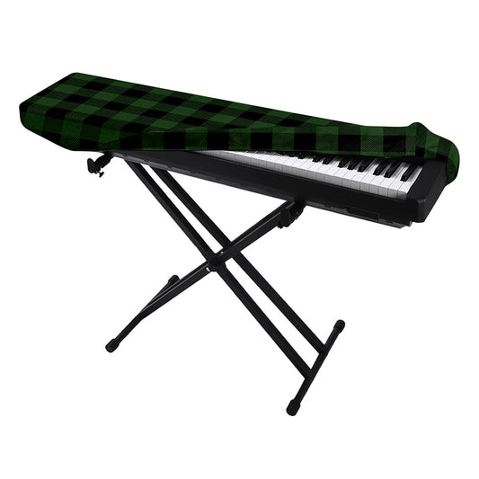 Green And Black Buffalo Plaid Print Piano Keyboard Cover