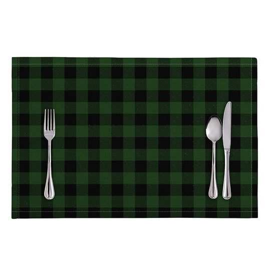 Green And Black Buffalo Plaid Print Placemat