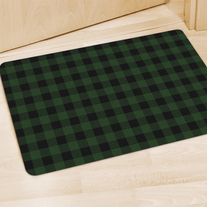 Green And Black Buffalo Plaid Print Polyester Doormat