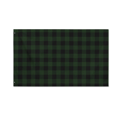 Green And Black Buffalo Plaid Print Polyester Flag