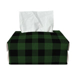 Green And Black Buffalo Plaid Print Rectangle Tissue Box Cover