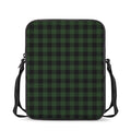 Green And Black Buffalo Plaid Print Rectangular Crossbody Bag