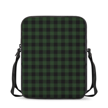 Green And Black Buffalo Plaid Print Rectangular Crossbody Bag
